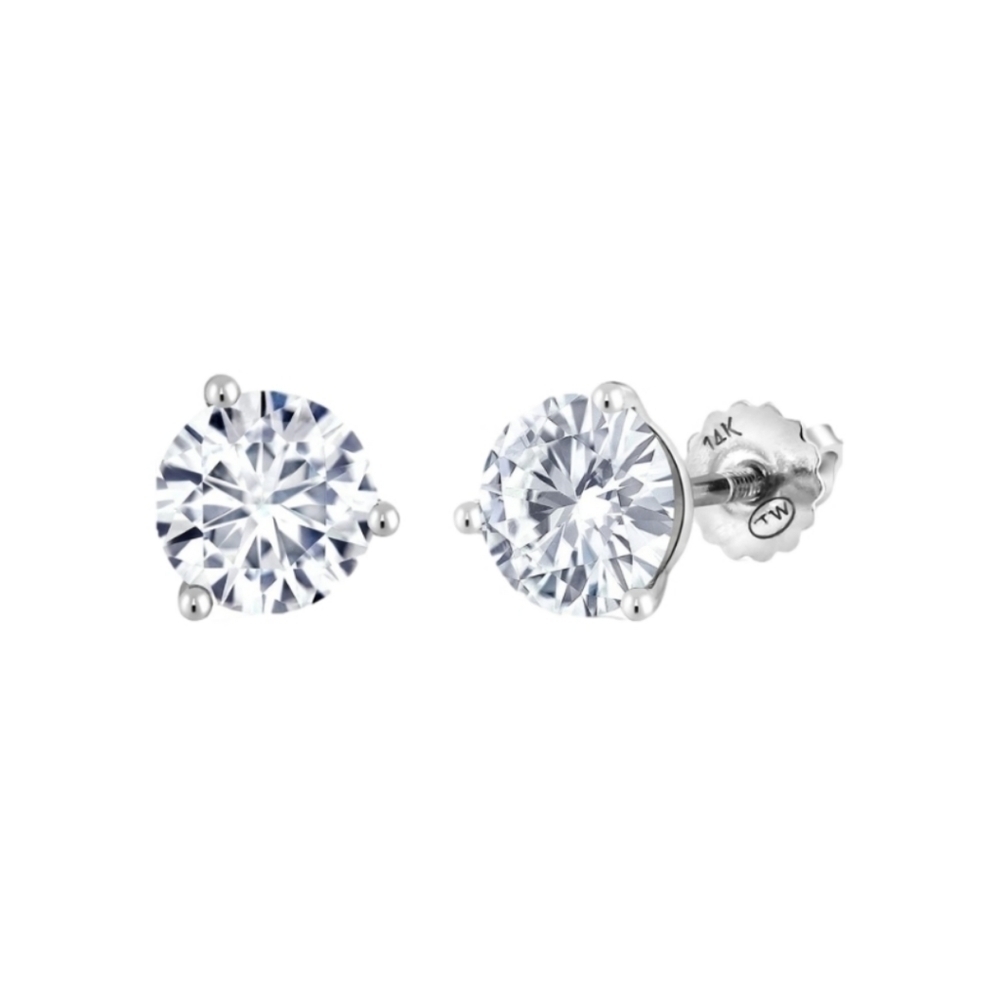 Certified 14k White Gold 2.40ct Diamond Solitaire Moissanite Charles Colvard